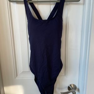 Andie The Tulum Navy One Piece Swimsuit Size Medium Tall Long Torso